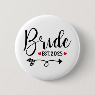 Bóton Redondo 5.08cm Noiva 2025 Casamento Correspondente Sra Est 2025 C