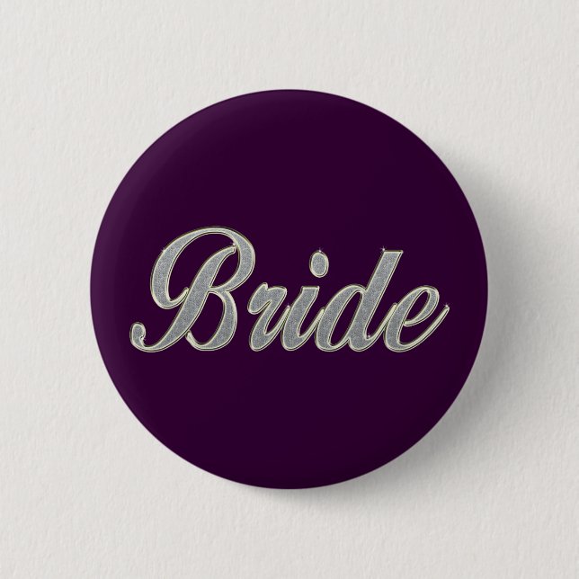 Bóton Redondo 5.08cm Noiva roxa escura com bling (Frente)