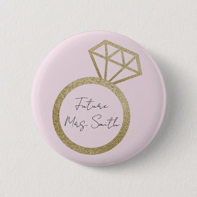 Bóton Redondo 5.08cm Noivado Ring Future Sra. Button (Frente)