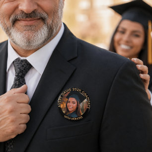 Bóton Redondo 5.08cm Nome da Foto do Ano de Graduação Com Grau de Honra