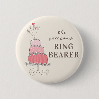 Bóton Redondo 5.08cm Nome de etiqueta de Bake de Casamento Cor-de-Rosa