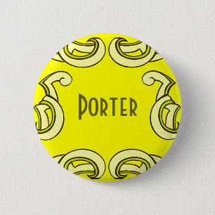 Bóton Redondo 5.08cm Nome de etiqueta de Deco Amarelo