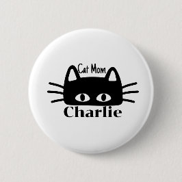 Bóton Redondo 5.08cm Nome de gato personalizado para mães de gatos