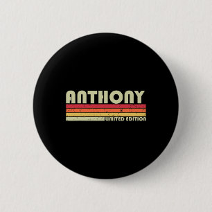 Bóton Redondo 5.08cm Nome do Anthony Retro Personalizado Vintage 80s 90