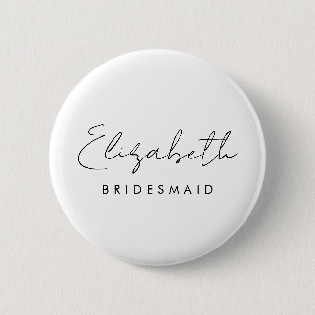 Bóton Redondo 5.08cm Nome do Script Bachelore Bridesmaid Womens Round (Frente)