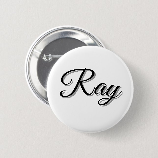 Bóton Redondo 5.08cm Nome masculino Ray, (Frente & Verso)