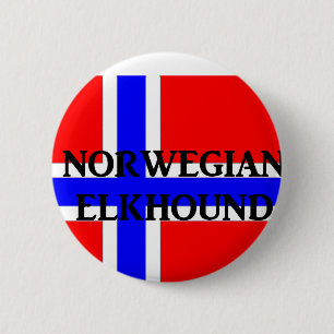 Bóton Redondo 5.08cm nome norueguês elkhound bandeira-noruega