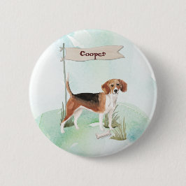 Bóton Redondo 5.08cm Nome personalizado Beagle Pet Dog