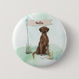 Bóton Redondo 5.08cm Nome Personalizado Cachorro Labrador Chocolate