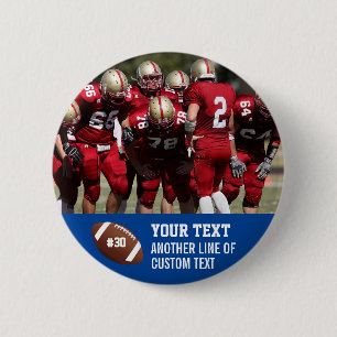 Bóton Redondo 5.08cm Nome personalizado da foto de futebol e Bumbum Pin