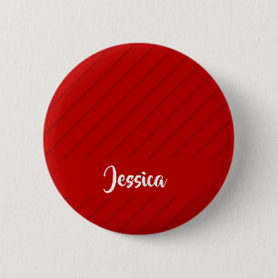 Bóton Redondo 5.08cm Nome personalizado de plástico diagonal vermelho t