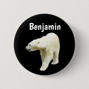 Bóton Redondo 5.08cm Nome Personalizado do Urso Polar