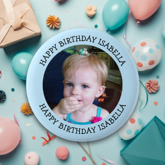 Bóton Redondo 5.08cm Nome Personalizado e Foto Aniversário