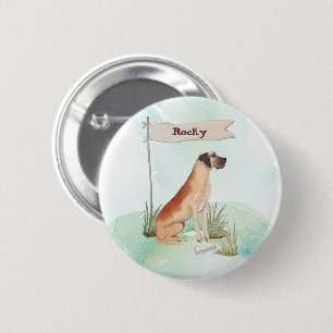 Bóton Redondo 5.08cm Nome Personalizado - Grande Cão de Pet do Painel