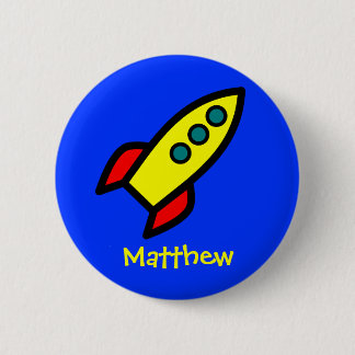 Bóton Redondo 5.08cm Nome personalizado - navio de Rocket dos desenhos