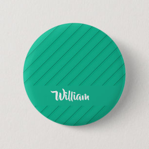 Bóton Redondo 5.08cm Nome personalizado plástico diagonal verde texturi