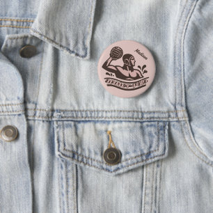 Bóton Redondo 5.08cm Nome Personalizado Pólo Aquático