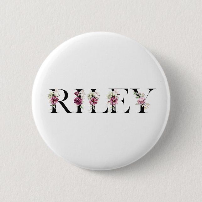 Bóton Redondo 5.08cm Nome Riley (Frente)