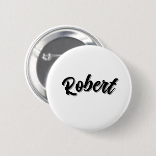 Bóton Redondo 5.08cm Nome Robert Preto Com Sombra Projetada,