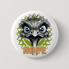 Bóton Redondo 5.08cm "Nope" Cute Ostrich Button