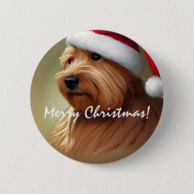 Bóton Redondo 5.08cm Norfolk Terrier Natal (Frente)