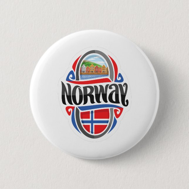 Bóton Redondo 5.08cm Noruega (Frente)