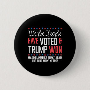 Bóton Redondo 5.08cm Nós, Pessoas, Votámos E Trump Ganhou Mega Por 4