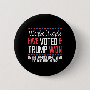 Bóton Redondo 5.08cm Nós, Pessoas, Votámos E Trump Ganhou Mega Por 4