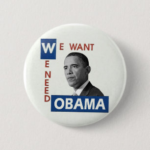 Bóton Redondo 5.08cm Nós queremos Obama