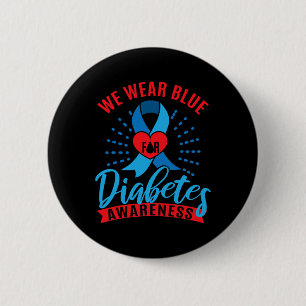 Bóton Redondo 5.08cm Nós Usamos Azul Para a Conscientização do Diabetes