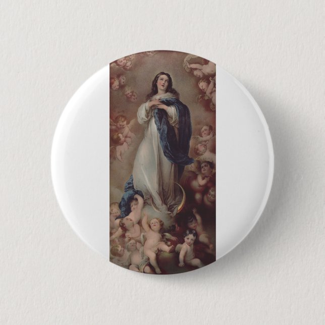 Bóton Redondo 5.08cm Nossa Senhora da Conceição Imaculada Arte (Frente)
