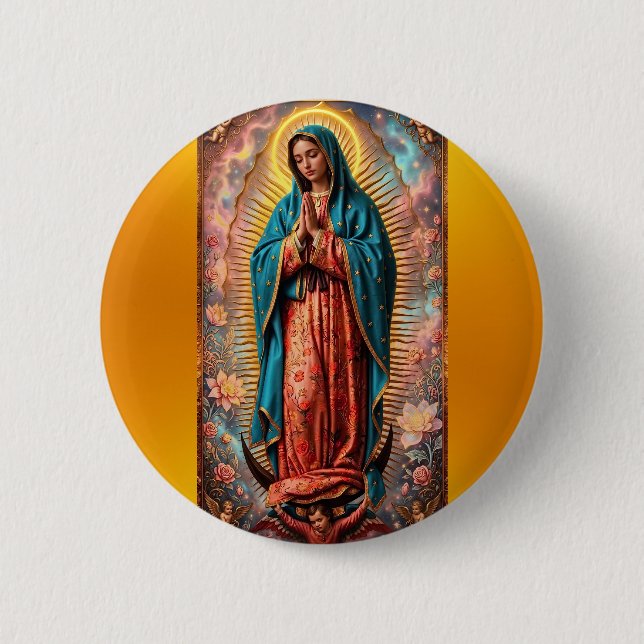 Bóton Redondo 5.08cm Nossa Senhora de Guadalupe (Frente)