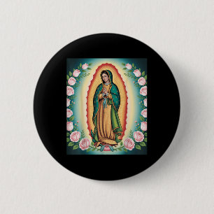 Bóton Redondo 5.08cm Nossa Senhora De Guadalupe Sant Mary Impressão Ver
