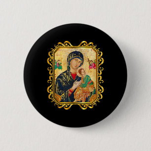 Bóton Redondo 5.08cm Nossa Senhora Perpétua Ajuda Abençoou A Mãe Mary C