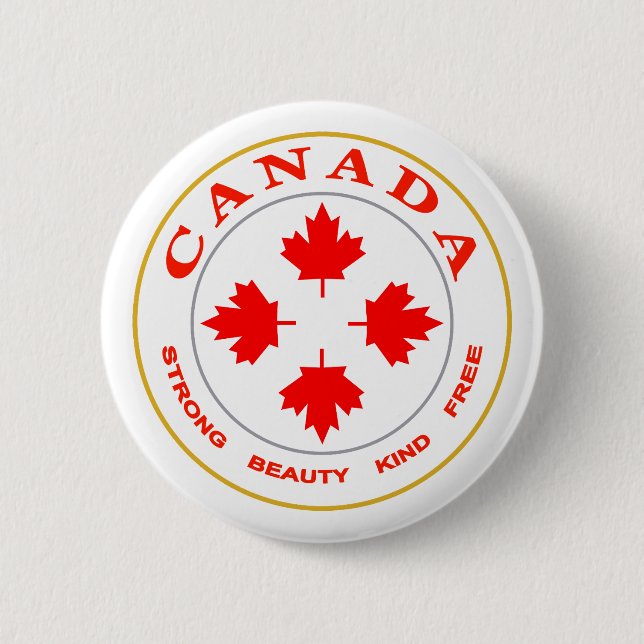 Bóton Redondo 5.08cm Nosso Símbolo Canadense (Frente)