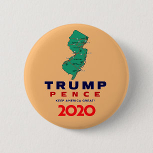 Bóton Redondo 5.08cm Nova Jersey para Trump Pence 2020