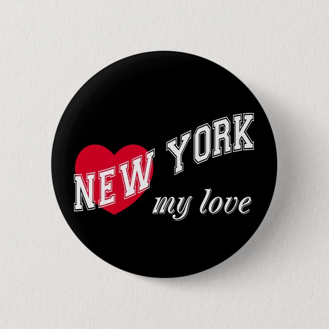 Bóton Redondo 5.08cm Nova York meu amor (Frente)