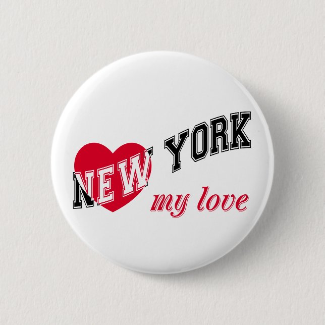 Bóton Redondo 5.08cm Nova York meu amor (Frente)