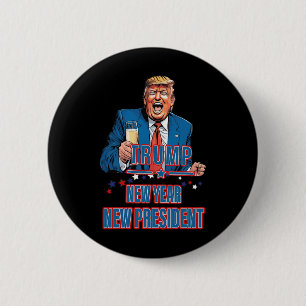 Bóton Redondo 5.08cm Novo Ano Novo Presidente Funny Trump 2025 Tome Ame