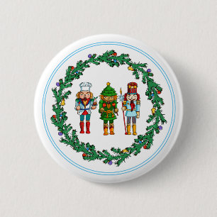 Bóton Redondo 5.08cm Nozes de Natal Soldados de Brinquedos