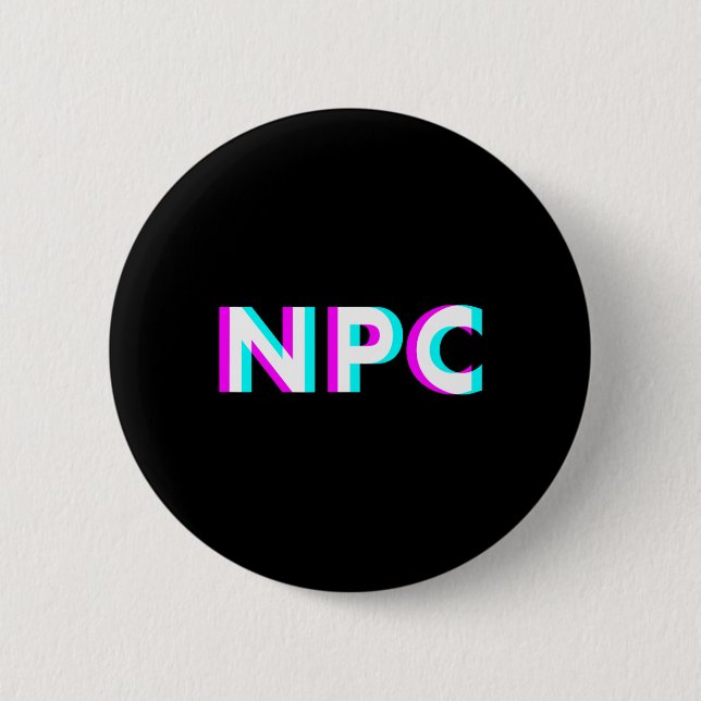 Bóton Redondo 5.08cm Npc Meme - Non Player Character 2  (Frente)