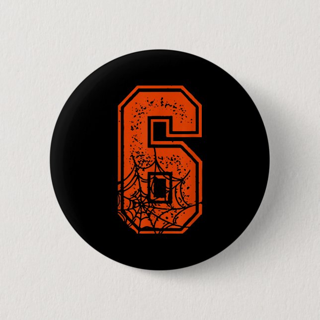 Bóton Redondo 5.08cm Number 6 67 Meme Halloween Pumpkin Costume Matchin (Frente)