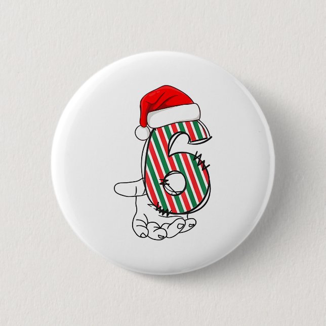 Bóton Redondo 5.08cm Number 6 Matching 67 Meme Christmas Costume Men Wo (Frente)