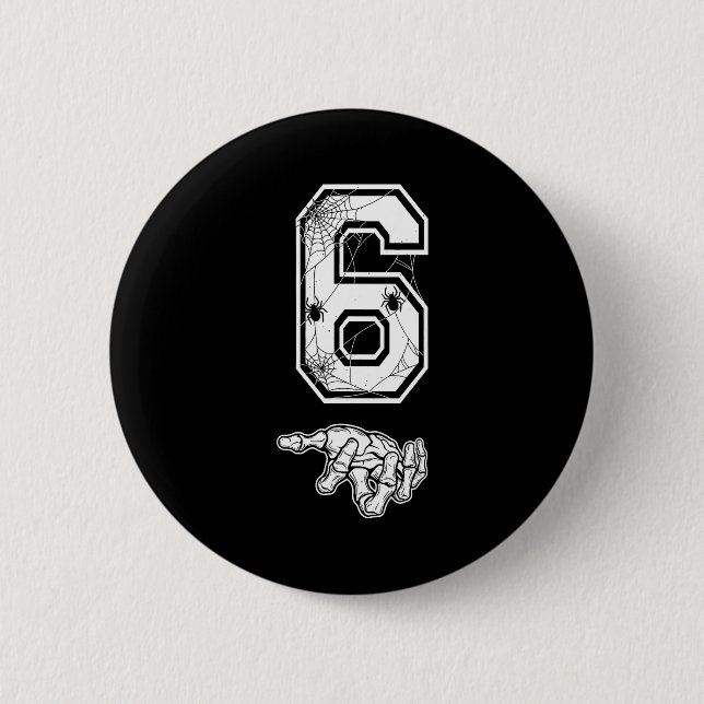 Bóton Redondo 5.08cm Number 6 Matching 67 Meme Couples Halloween Costum (Frente)