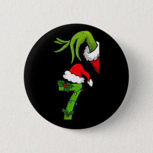 Bóton Redondo 5.08cm Número Divertido 7 Natal 67 Seis Sete Meme Xmas Ho