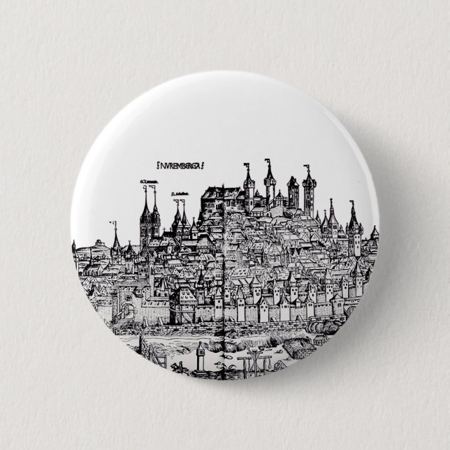 Bóton Redondo 5.08cm Nuremberg Cidade medieval na Alemanha (Frente)