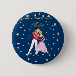 Bóton Redondo 5.08cm nutcracker-Clara & seu príncipe