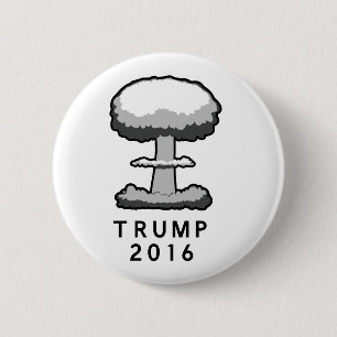Bóton Redondo 5.08cm Nuvem de Cogumelo Nuclear Trump 2016