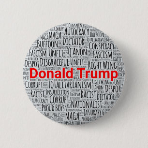 Bóton Redondo 5.08cm Nuvem de Palavras Anti-Trump