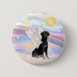 Bóton Redondo 5.08cm Nuvens - Anjo Labrador Retriever Preto